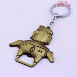 Porte-clé acier Star Wars, design Boba Fett