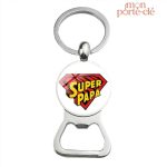 Porte-clé décapsuleur Super Papa en acier durable