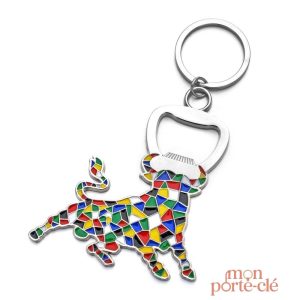 Porte-clé décapsuleur Taureau Mosaïque