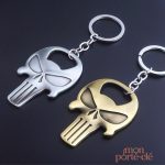 Tête de mort en acier, porte-clé original