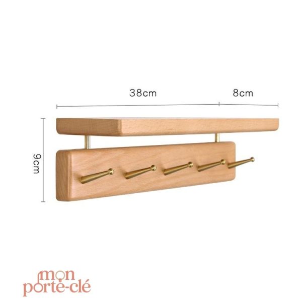Porte-clé mural fonctionnel avec étagère