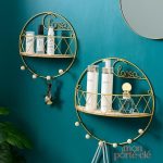 Étagère murale dorée pour porte-clé décoratif