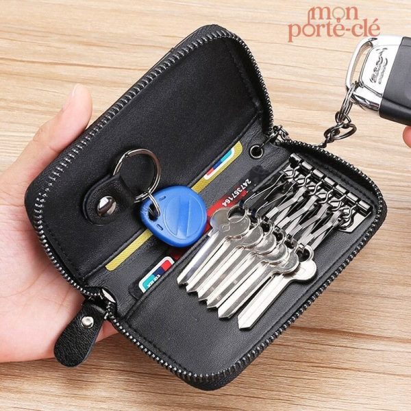 Porte-clés en cuir design moderne et fonctionnel