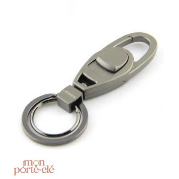 Porte-clé homme en acier avec fermoir élégant