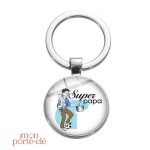 Porte-Clé Fête des Pères : cabochon Super Papa