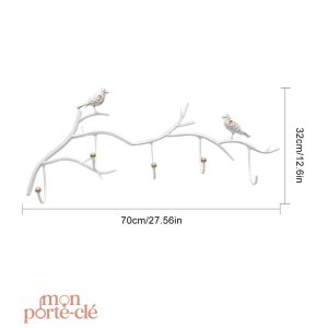 Porte-Clé mural élégant en bois naturel