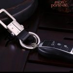 Porte-clé en cuir de qualité, design sobre