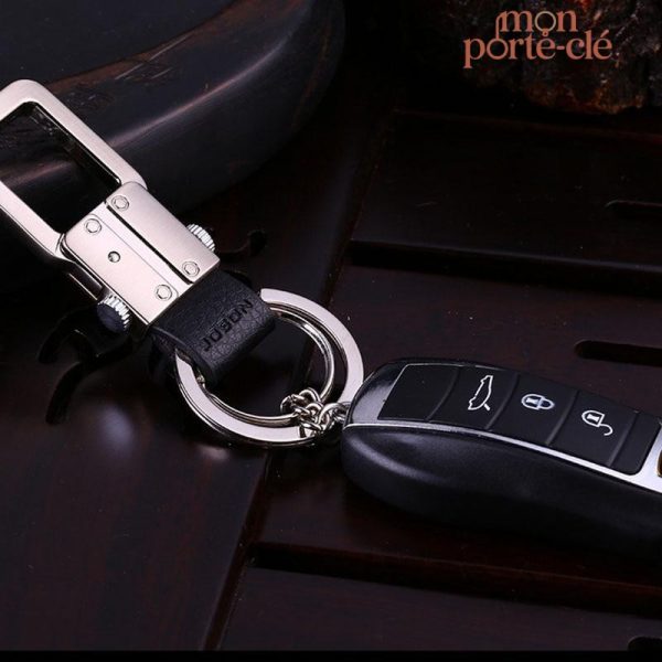 Porte-clé en cuir de qualité, design sobre