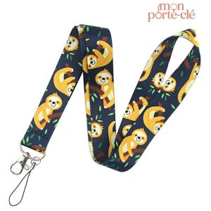 Tour de Cou Porte-Clé Paresseux Enfantin