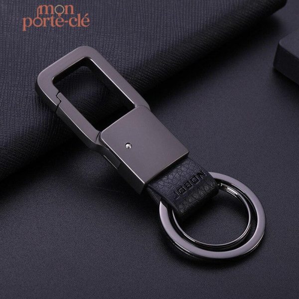 Mousqueton carré en cuir pour clés