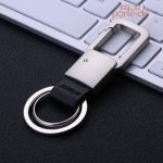 Porte-clé carré en cuir résistant