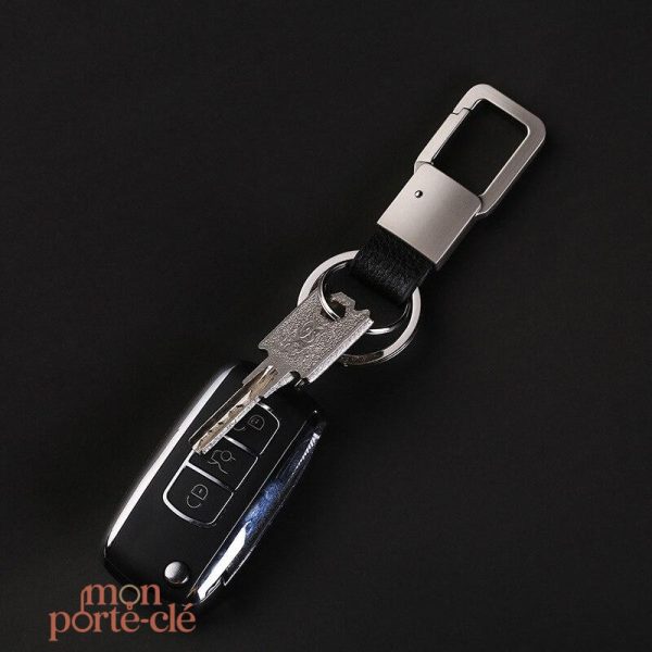 Porte-clé en cuir avec finition carré