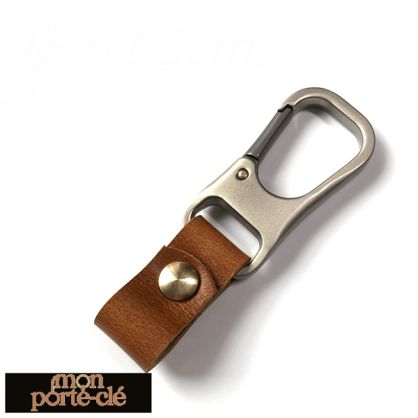 Porte-clé en cuir avec mousqueton design moderne