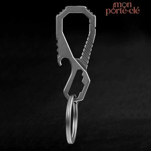 Porte-Clé Multifonction Mousqueton Raw en titane