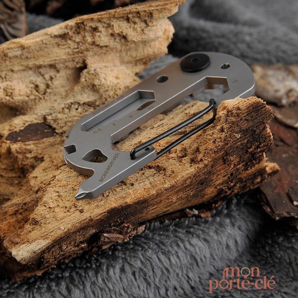 Porte-clé en acier, outil de poche essentiel