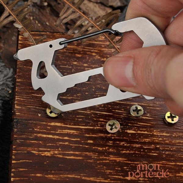 Porte-clé multifonction, acier durable et léger