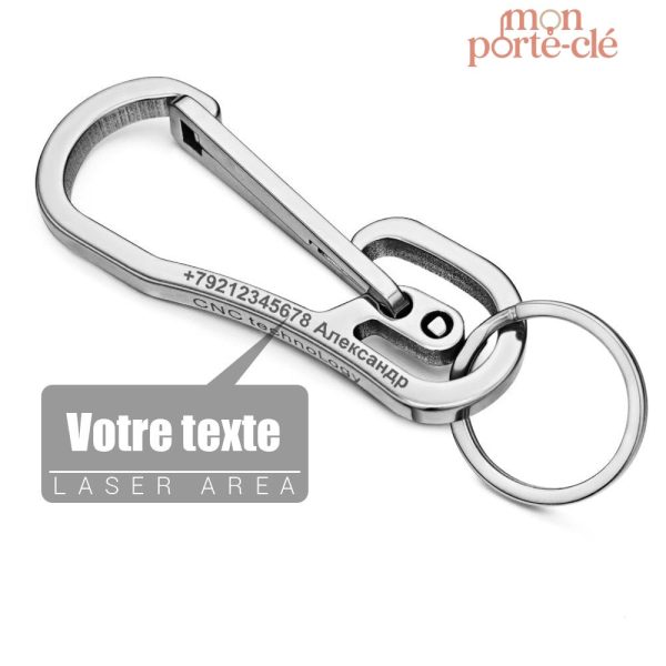 Porte-clé mousqueton sur mesure avec design personnalisé