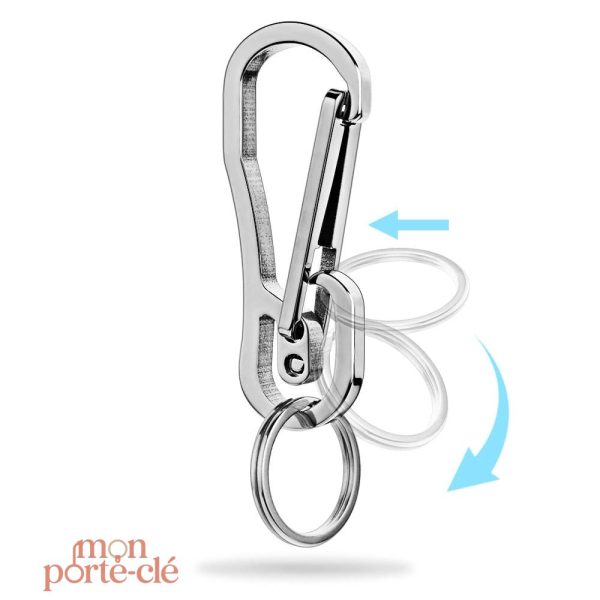 Porte-clé en mousqueton, accessoire tendance et personnalisé