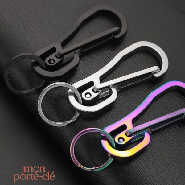 Porte-clé en mousqueton, personnalisation facile