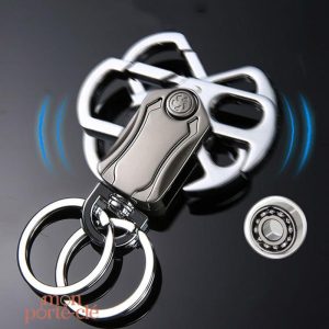 Porte-clé pratique en acier avec mousqueton rotatif