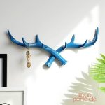 Patère décorative en bois avec cornes de cerf