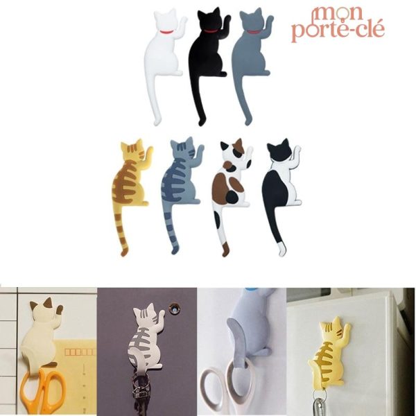 Porte-clé mural original en forme de chat