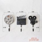 Accroche-clés mural avec motif cinéma élégant