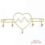 Porte-Clé Mural Cœur en Métal