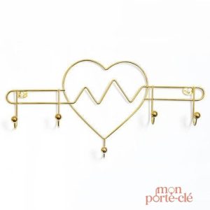 Porte-Clé Mural Cœur en Métal