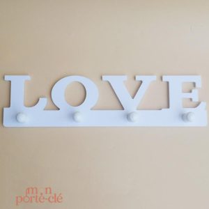 Porte-clé mural design avec motif Love