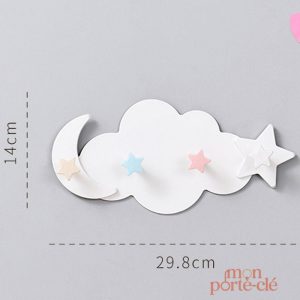 Accroche-clés en forme de nuage blanc