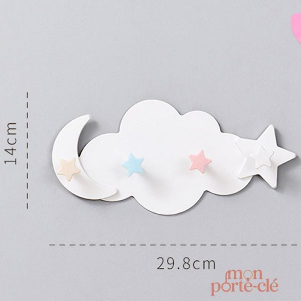 Accroche-clés en forme de nuage blanc