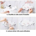 Élégant porte-clé mural en nuage blanc