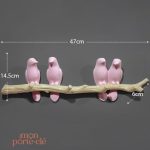 Patère murale en forme d'oiseaux colorés