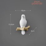 Patère murale avec motifs d'oiseaux