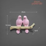 Patère décorative avec Oiseaux colorés