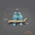 Porte-clé mural unique Oiseaux