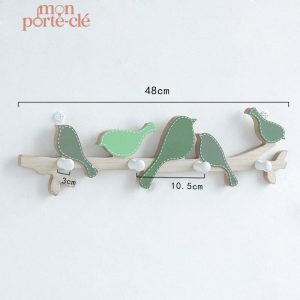 Patère en Bois Oiseau pour clés