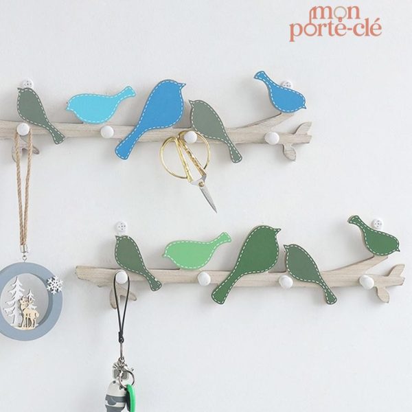 Porte-Clé design Oiseau en Bois