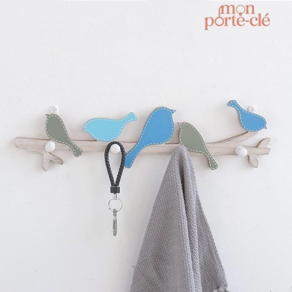 Accroche-clés mural Oiseau en Bois