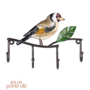 Porte-Clé Mural Oiseau en Métal élégant et pratique