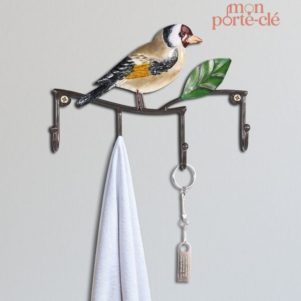 Patère murale en forme d'oiseau pour clés et accessoires