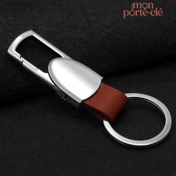 Porte-clé en cuir avec mousqueton élégant