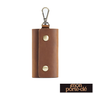 Pochette porte-clés design en cuir