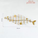 Porte-clé mural décoratif en forme de poisson stylisé