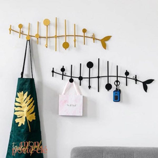 Porte-clé mural au design inspiré des poissons modernes