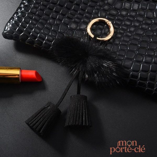 Porte-clé pompon tendance et coloré