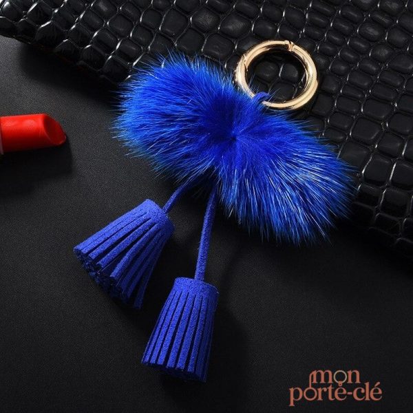 Porte-clé design avec pompon stylé