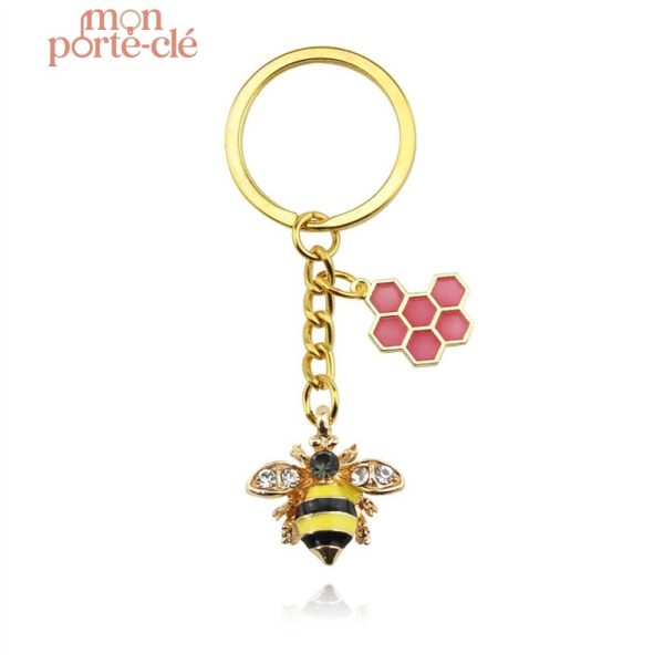 Porte-clé forme abeille, compagnon pratique