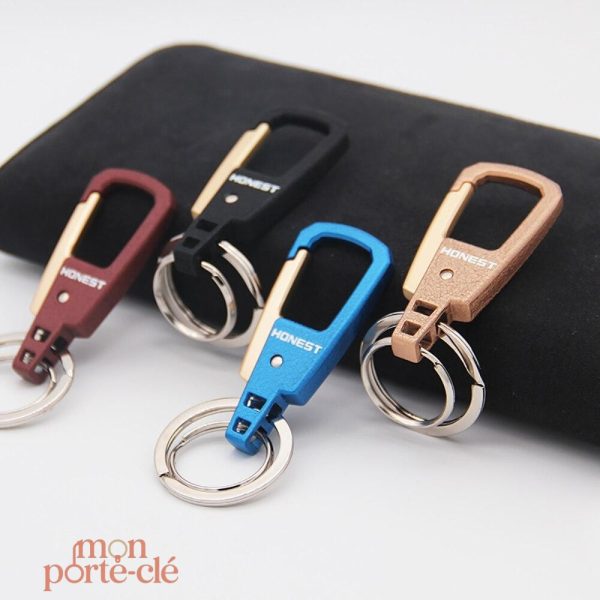 Porte-clé homme, finition en acier
